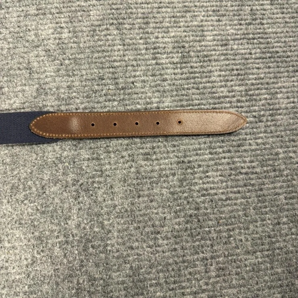Vineyard Vines Mens Navy Red Oar Rowing Canvas Leather Club Belt Size 30 USA